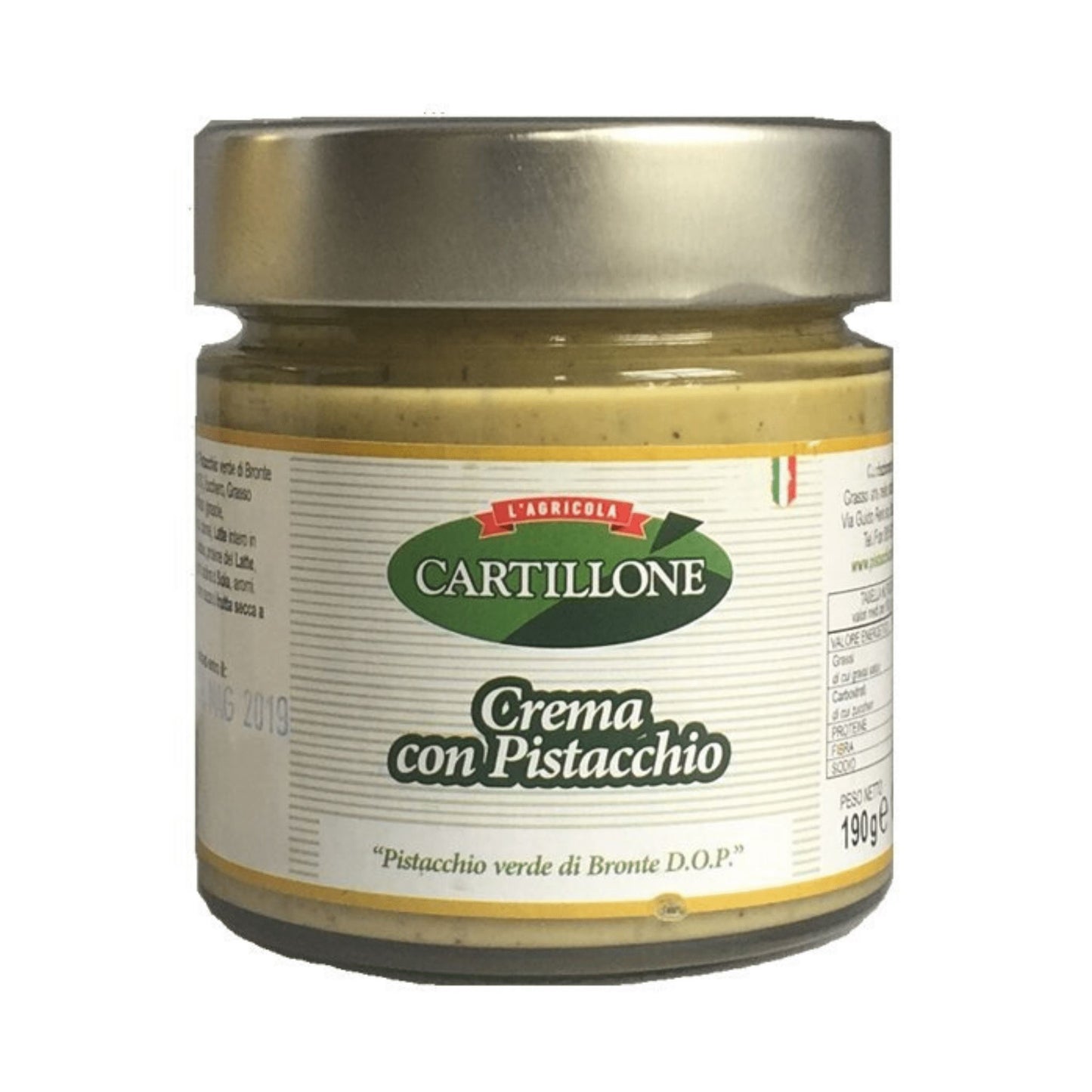 Crema di Pistacchi di Bronte DOP, 190 gr Confetture e Creme spalmabili Azienda agricola Cartillone 